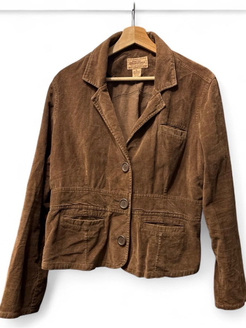 Aeropostale Brown Corduroy Notch-Collar Blazer size XL